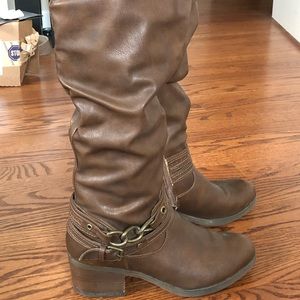 Brown heeled boots